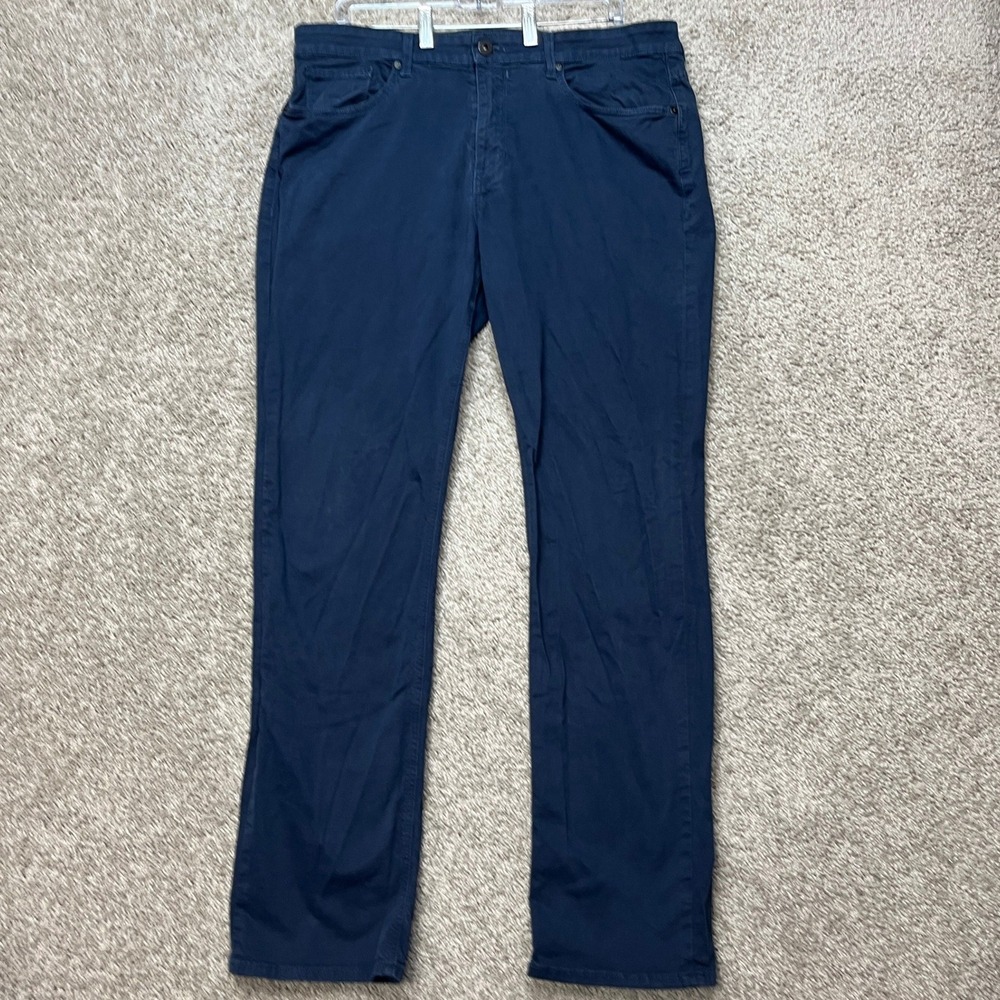 Paige Normandie Pants Mens 36x32 Navy Blue Straight Leg Stretch Made in USA